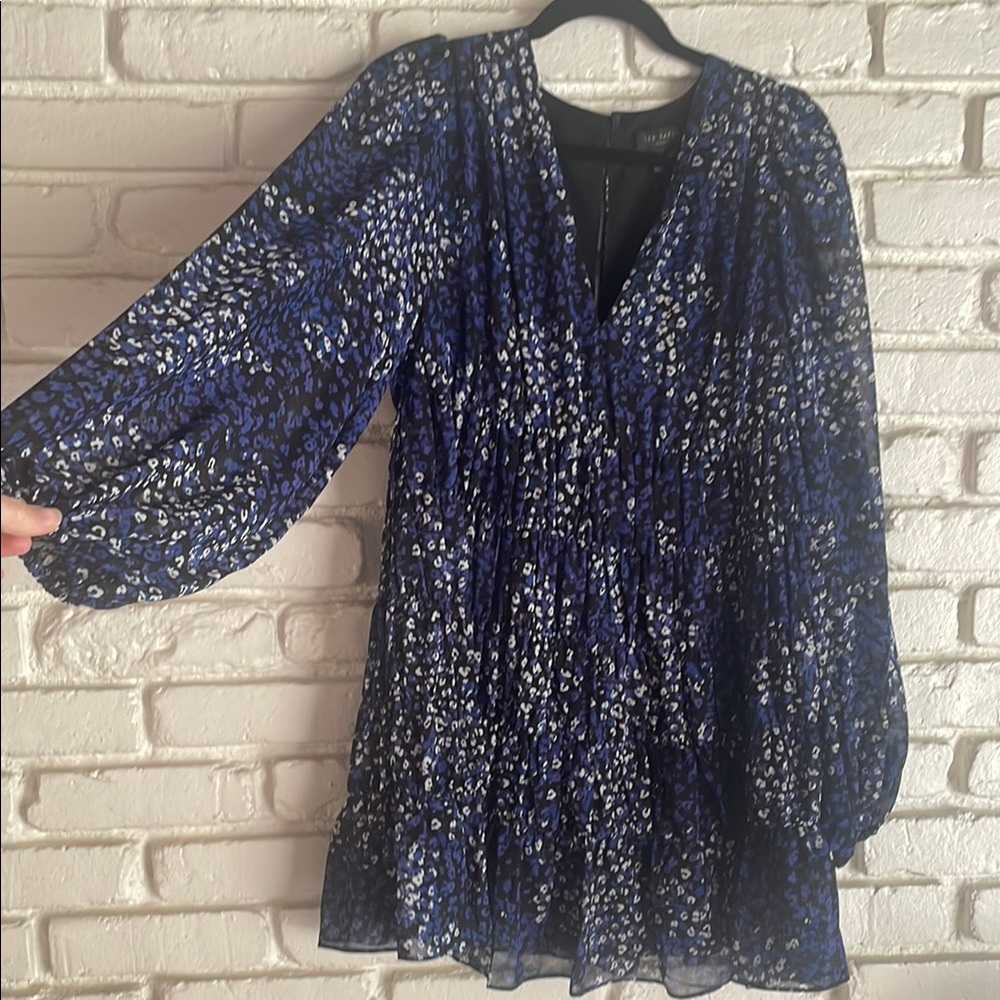 Ted Baker Blue Long Sleeve Ruched Blouse